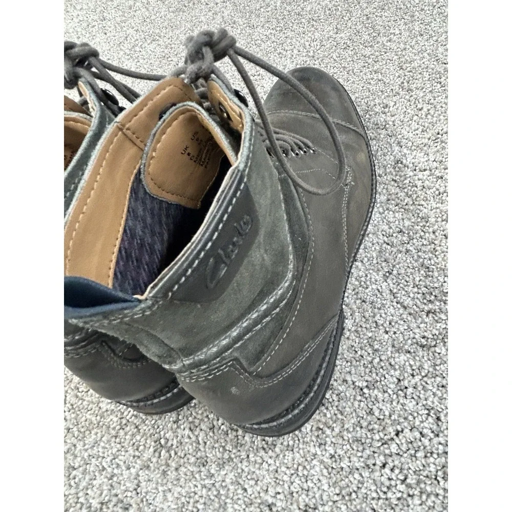 Clarks Mens Size 9M‎ Bushwick Peak Grey Leather Suede Lace up Boots